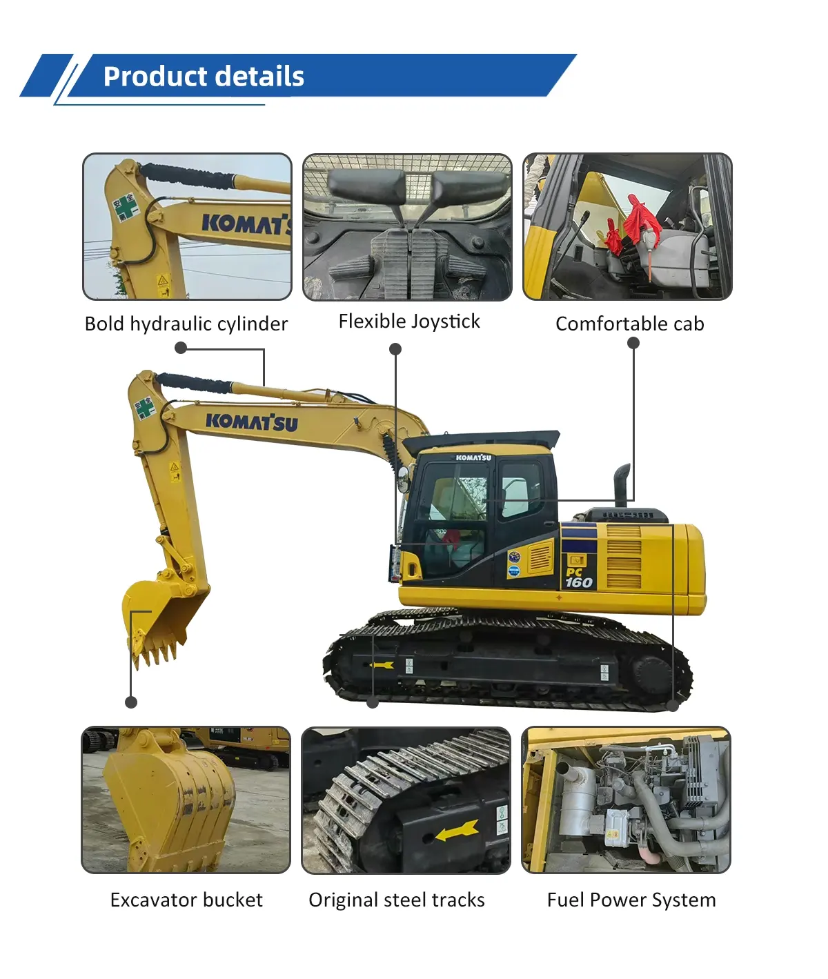 Used Excavator Komatsu PC160