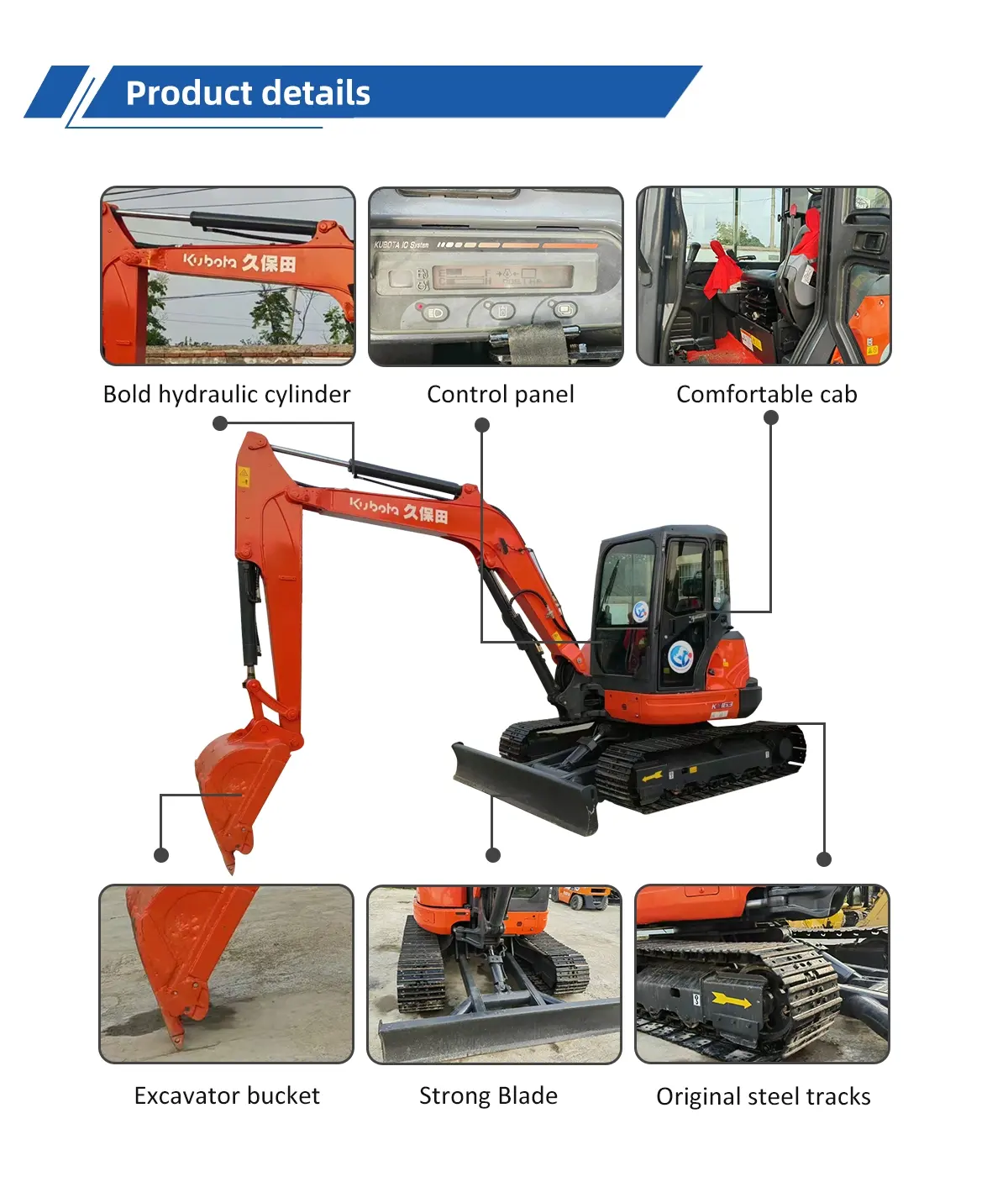 Used Excavator Kubota KX163 With Crank Arm