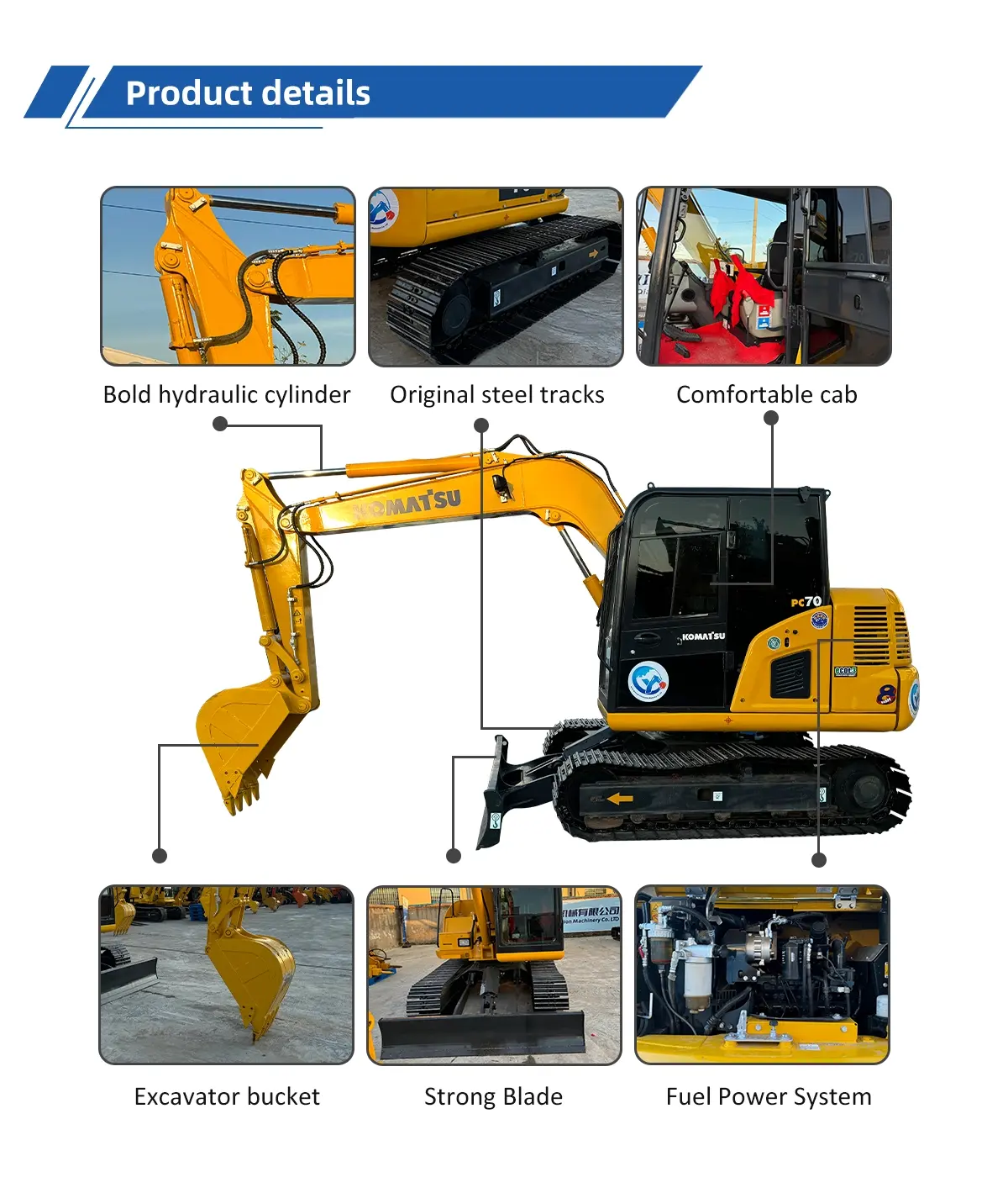 Used Excavator Komatsu PC70-8