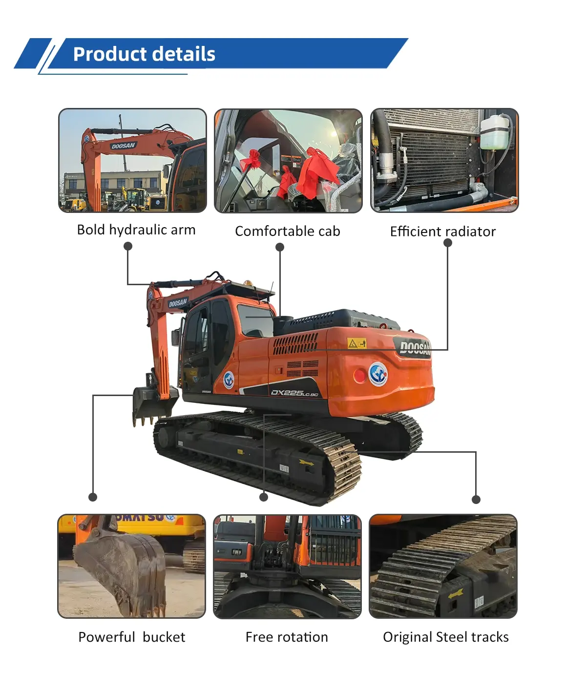 Excavatrice Doosan DX225LC-9C d'occasion