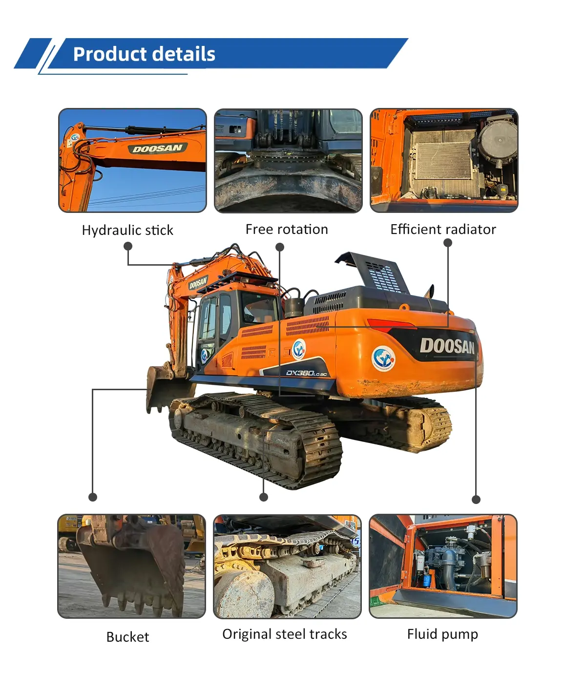 Excavatrice Doosan DX380LC-9C d'occasion